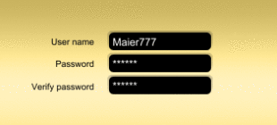 Name und Passwort wählen